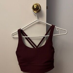 Lululemon Burgundy Strappy Sports Bra